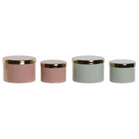Juwelenkistje DKD Home Decor Groen Koraal Ijzer 13 x 13 x 9 cm (2 Onderdelen) (2 Stuks)