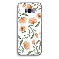 Peachy flowers: Samsung Galaxy S8 Plus Transparant Hoesje