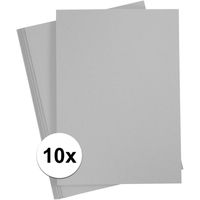 10x A4 hobby karton grijs 180 grams - thumbnail