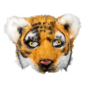 Tijger dieren verkleedmasker - pluche - volwassenen - Horror/halloween - carnaval - half gezicht