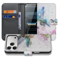Apple iPhone 17 Pro Portemonneehoes Vogel Print Met 3 Pasjes