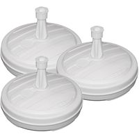 Set van 3x ronde parasolvoet wit 42 cm 13 liter