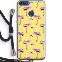 Flamingo's geel: Huawei P Smart (2018) Transparant Hoesje met koord