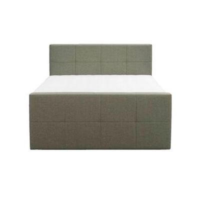 Boxspring met voetbord Liv geblokt - groen - 160x200 cm - ronde poot - Leen Bakker