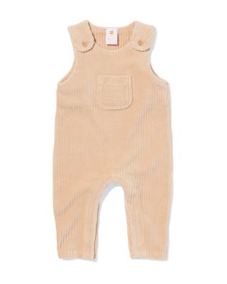 HEMA Newborn jumpsuit rib velours lichtbruin (lichtbruin)