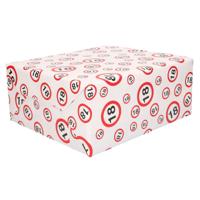 Cadeaupapier 18 - rol 300 x 70 cm - verkeersborden - inpakpapier