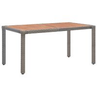 vidaXL Tuintafel 150x90x75 cm poly rattan en massief acaciahout grijs - thumbnail