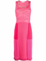 Stella McCartney robe Tight Mix sans manches à design patchwork - Rose - thumbnail