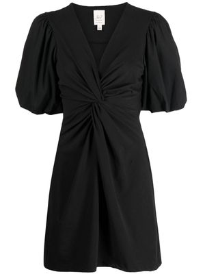 Cinq A Sept robe Bette à manches bouffantes - Noir
