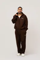 Equalité Fluffy Knit Full Zip Trainingspak Heren Bruin - Maat M - Kleur: Gebroken WitBruin | Soccerfanshop