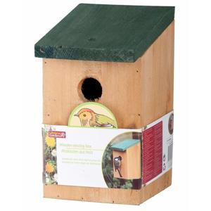 Lifetime Garden Vogelhuisje - met groen dak - 22 cm - nestkastje - hout