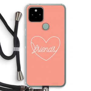Friends heart: Pixel 5 Transparant Hoesje met koord