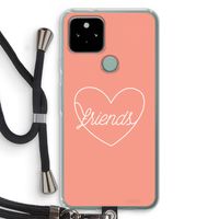Friends heart: Pixel 5 Transparant Hoesje met koord