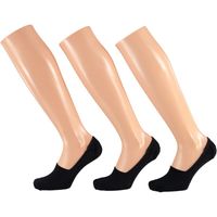 Zwarte sneaker sokken met siliconen hiel voor dames 3 pak 36-41  -