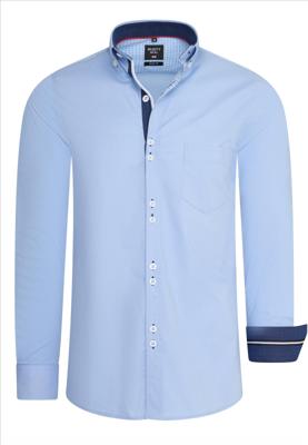 Italian Style - Heren Overhemd - Dubbele Knopen - Blauw - Style-Italy