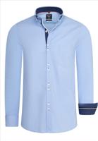 Italian Style - Heren Overhemd - Dubbele Knopen - Blauw - Style-Italy