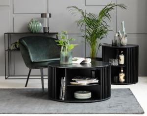 Salontafel Siena Zwart Ø 85cm - Giga Living