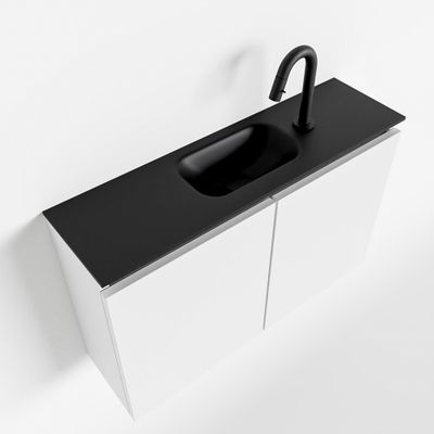 Toiletmeubel Mondiaz Ture | 80 cm | Meubelkleur Talc | Eden wastafel Urban Midden | 1 kraangat