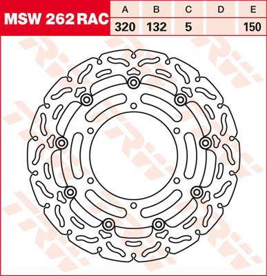 TRW Remschijf, remschijven voor de moto, MSW262RAC