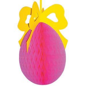 Groot roze paasei decoratie crepepapier 40 cm   -