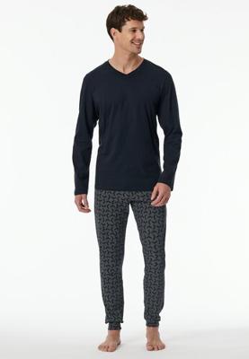 Schiesser Schiesser Pyjama Long nightblue 181922 50/M