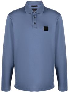 BOSS polo en coton à logo appliqué - Bleu