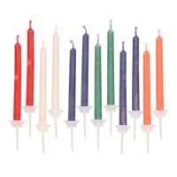 Verjaardag kaarsjes - Gekleurde vlam - 12x stuks - taart kaarsen - toppers