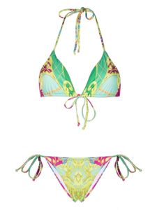 Philipp Plein bikini à imprimé baroque - Vert