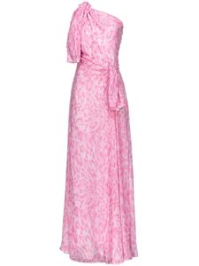 PINKO robe longue imprimée à une épaule - Rose