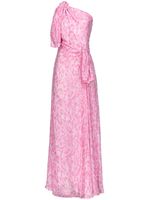 PINKO robe longue imprimée à une épaule - Rose