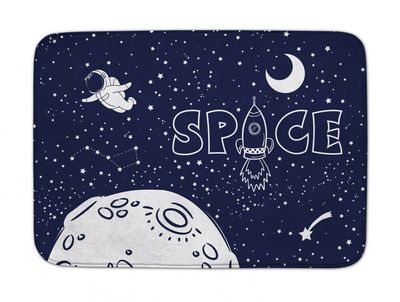 ACHOKA speelkleed Ruimte Decomat 100 x 150 cm blauw