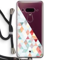 Gekleurde driehoekjes pastel: HTC U12+ Transparant Hoesje met koord Gekleurde driehoekjes pastel: HTC U12+ Transparant Hoesje met koord