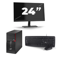 Fujitsu Esprimo P556 Micro Tower - Intel Core i7-6e Generatie - 16GB RAM - 256GB SSD - Windows 11 + 1x 24 inch Monitor
