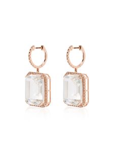 SHAY boucles d'oreilles Portrait en or rose 18ct à ornements en topaze