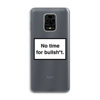 No time: Xiaomi Redmi Note 9 Pro Transparant Hoesje