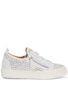 Giuseppe Zanotti baskets Gail à motif monogrammé - Blanc