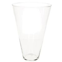 Transparante home-basics conische vaas/vazen van glas 30 x 19 cm   -