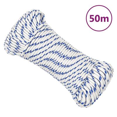 VidaXL Boot touw 4 mm 50 m polypropyleen wit