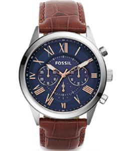 Horlogeband Fossil BQ2156 Leder Bruin 22mm