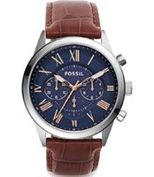 Horlogeband Fossil BQ2156 Leder Bruin 22mm