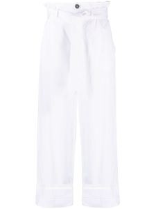 Lorena Antoniazzi pantalon ceinturé à taille haute - Blanc