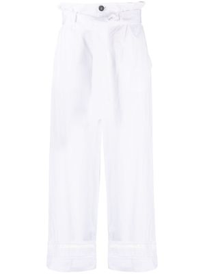 Lorena Antoniazzi pantalon ceinturé à taille haute - Blanc