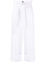 Lorena Antoniazzi pantalon ceinturé à taille haute - Blanc - thumbnail