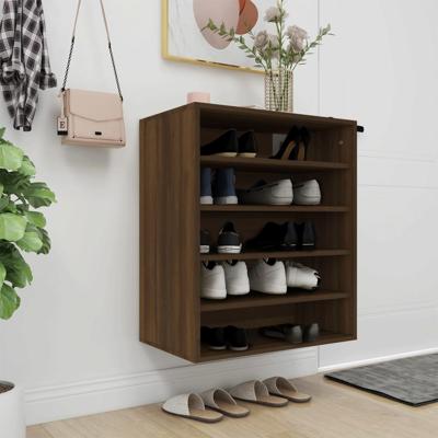 Schoenenkast 60x35x70 cm bewerkt hout bruin eikenkleur