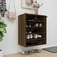 Schoenenkast 60x35x70 cm bewerkt hout bruin eikenkleur