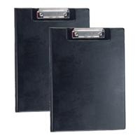 Documenten Clipboard in A4 formaat - 2x - Zwart - pvc - Klembord - Kantoor - 21 x 29 cm