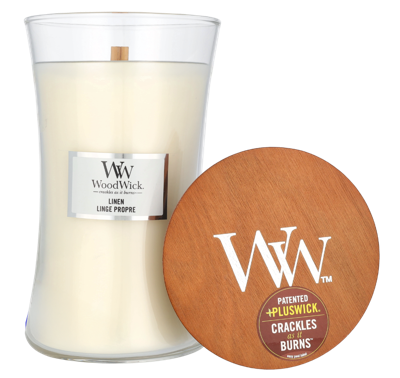 Woodwick Linen Large Hourglass Candle 0