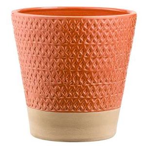 Bloempot Steef - oranje - 24xØ24 cm - Leen Bakker