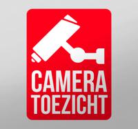 Cameratoezicht rood bord zelfklevende sticker