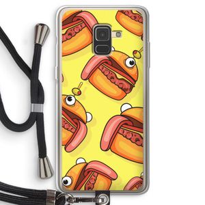 Hamburger: Samsung Galaxy A8 (2018) Transparant Hoesje met koord